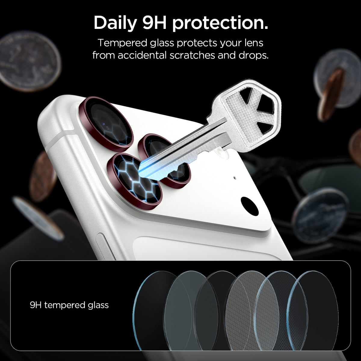 Glas für die Kamera für iPhone 18 Pro Max / 18 Pro, Spigen Glas.tR EZ Fit Optik Pro 2-Pack, Rotwein (4/11)