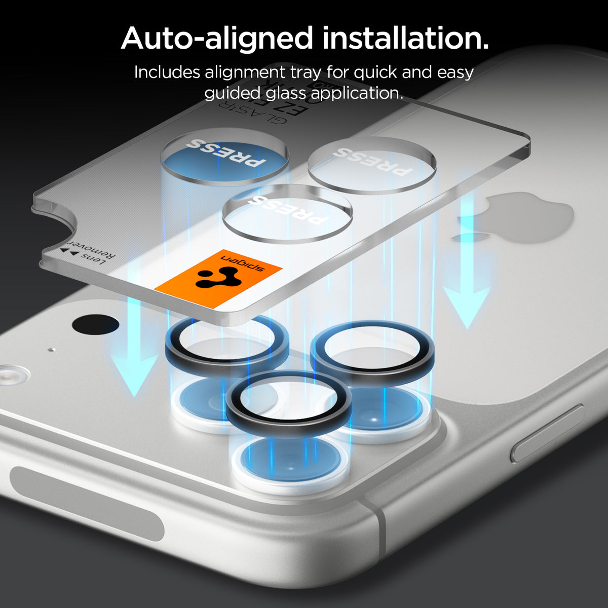 Glas für die Kamera für iPhone 18 Pro Max / 18 Pro, Spigen Glas.tR EZ Fit Optik Pro 2-Pack, Dunkelgrau (2/11)