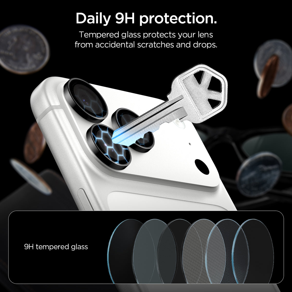 Glas für die Kamera für iPhone 18 Pro Max / 18 Pro, Spigen Glas.tR EZ Fit Optik Pro 2-Pack, Dunkelgrau (4/11)