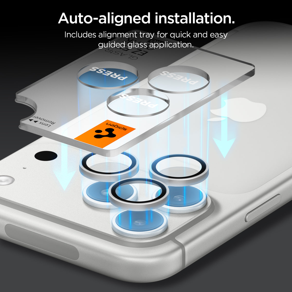 Glas für die Kamera für iPhone 18 Pro Max / 18 Pro, Spigen Glas.tR EZ Fit Optik Pro 2-Pack, Silbern (2/11)