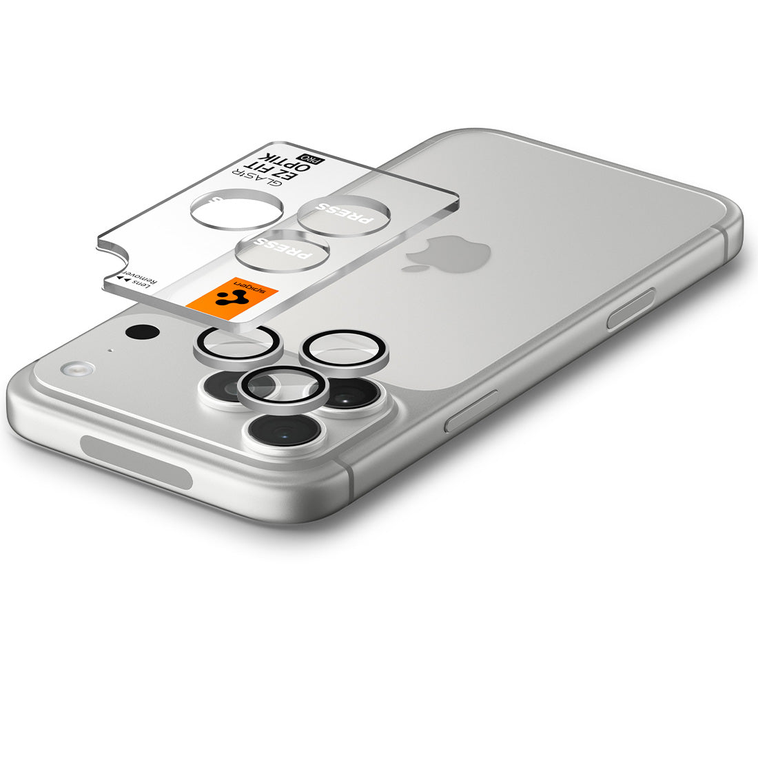 Glas für die Kamera für iPhone 18 Pro Max / 18 Pro, Spigen Glas.tR EZ Fit Optik Pro 2-Pack, Silbern (7/11)