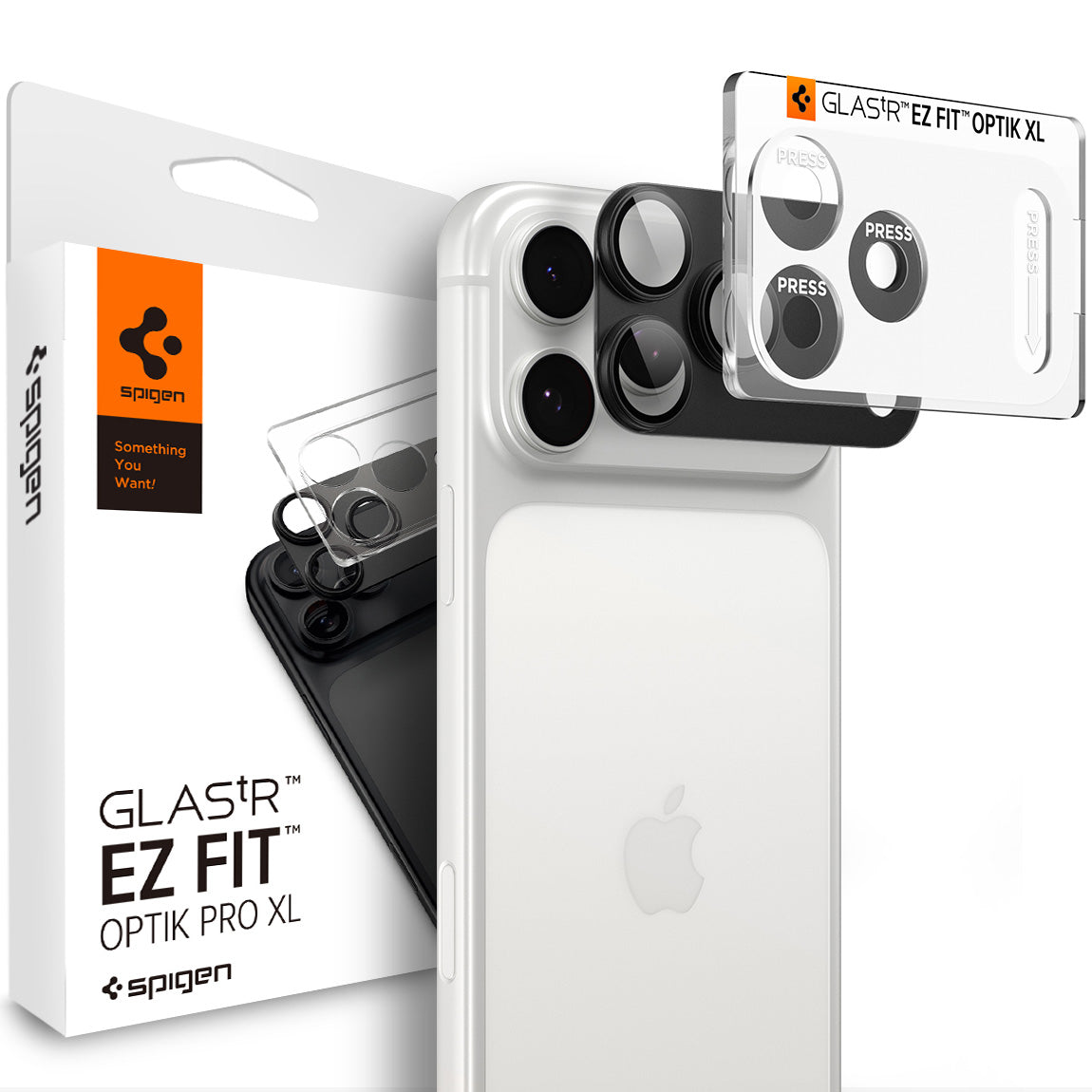 Glas für die Kamera für iPhone 18 Pro Max, Spigen Glas.tR Ez Fit Optik Pro XL 1-Pack, Dunkelgrau (1/15)