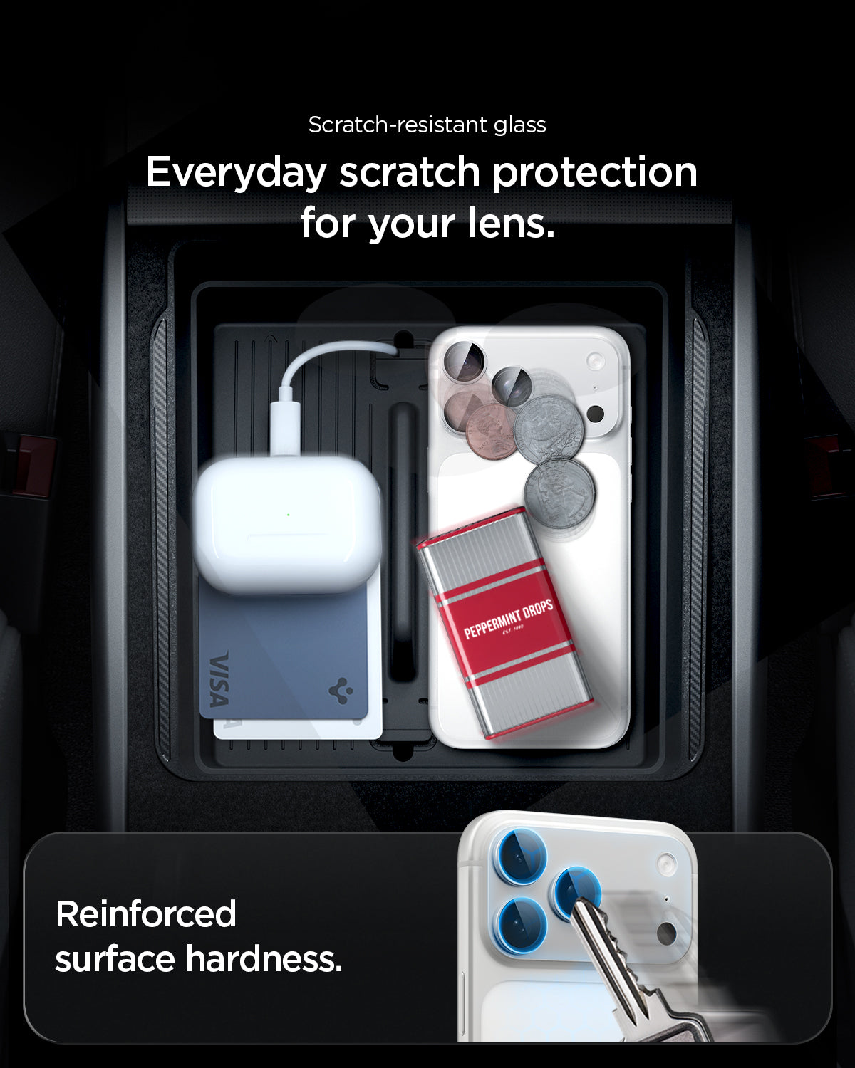 Glas für die Kamera für iPhone 18 Pro, Spigen Glas.tR Ez Fit Optik Pro XL 1-Pack, Silbern (4/15)