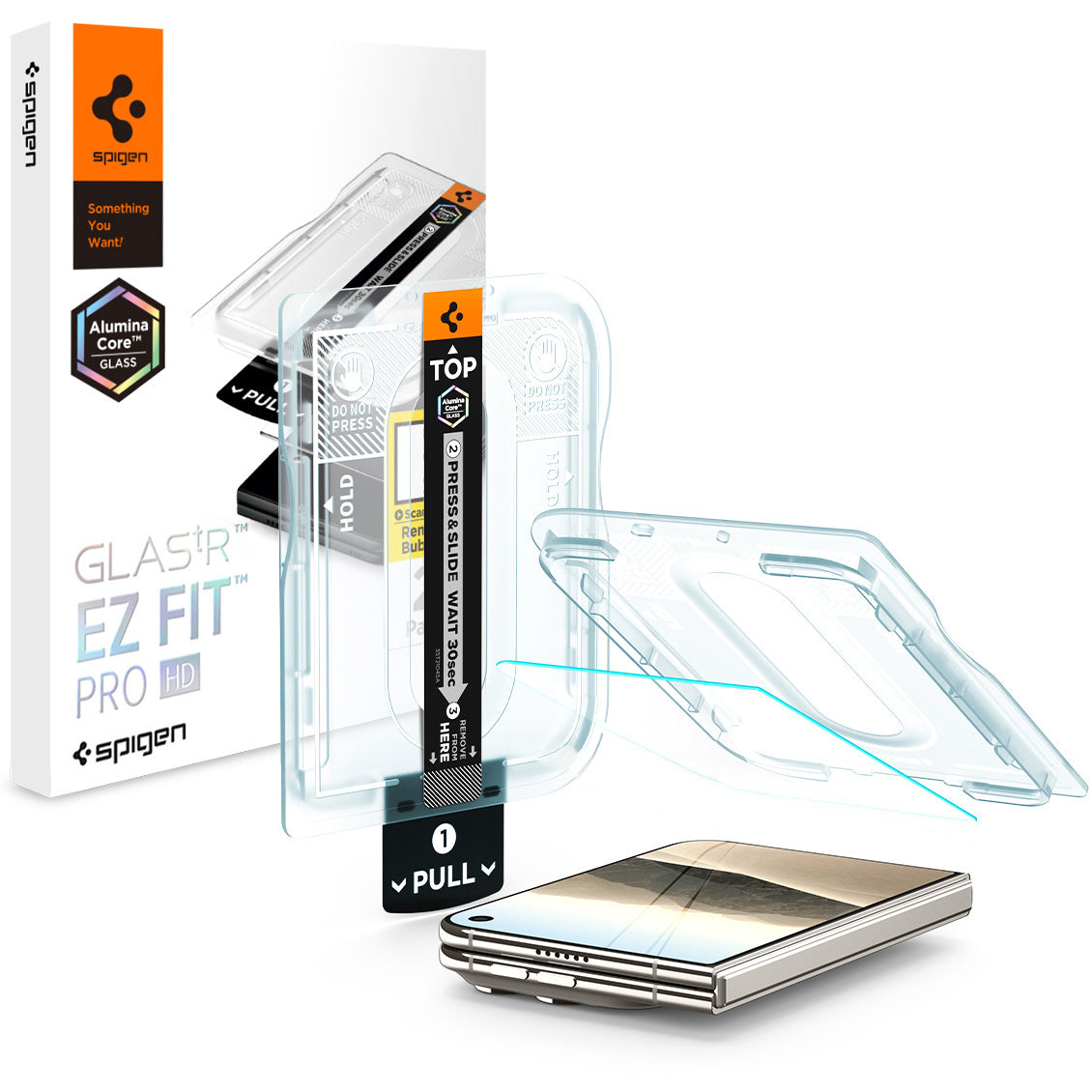 Glas + Applikator für iPhone Duo, Spigen Glas.tR EZ Fit Pro 1-Pack (AC) (1/15)