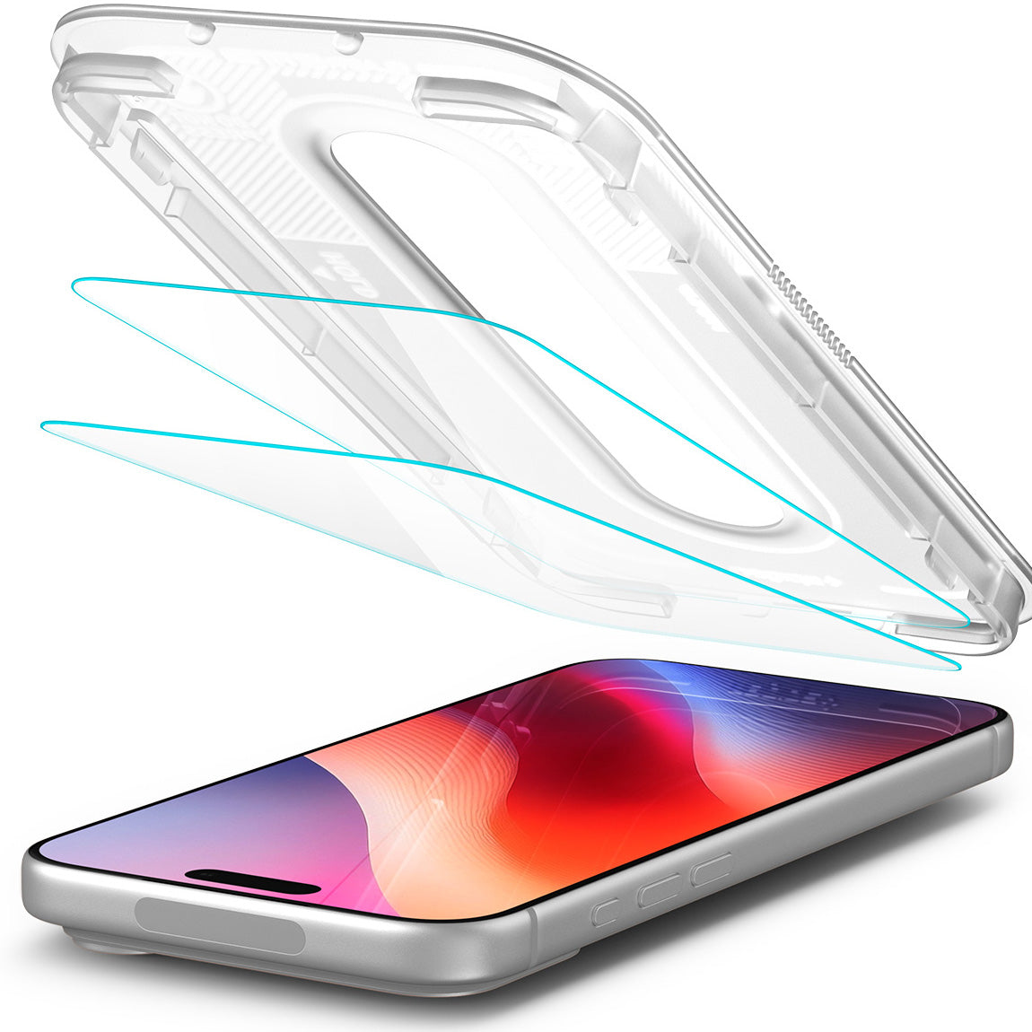 Glas + Applikator für iPhone 18 Pro / 17 Pro / 17 / 16 Pro, Spigen Glas.tR EZ Fit Pro 2-Pack (AC) (11/14)