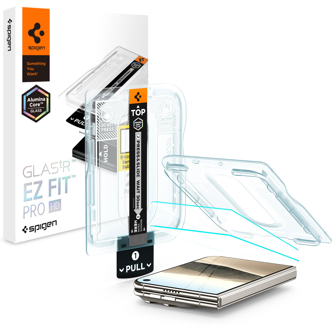 Glas + Applikator für iPhone Duo, Spigen Glas.tR EZ Fit Pro 2-Pack (AC) (1/15)