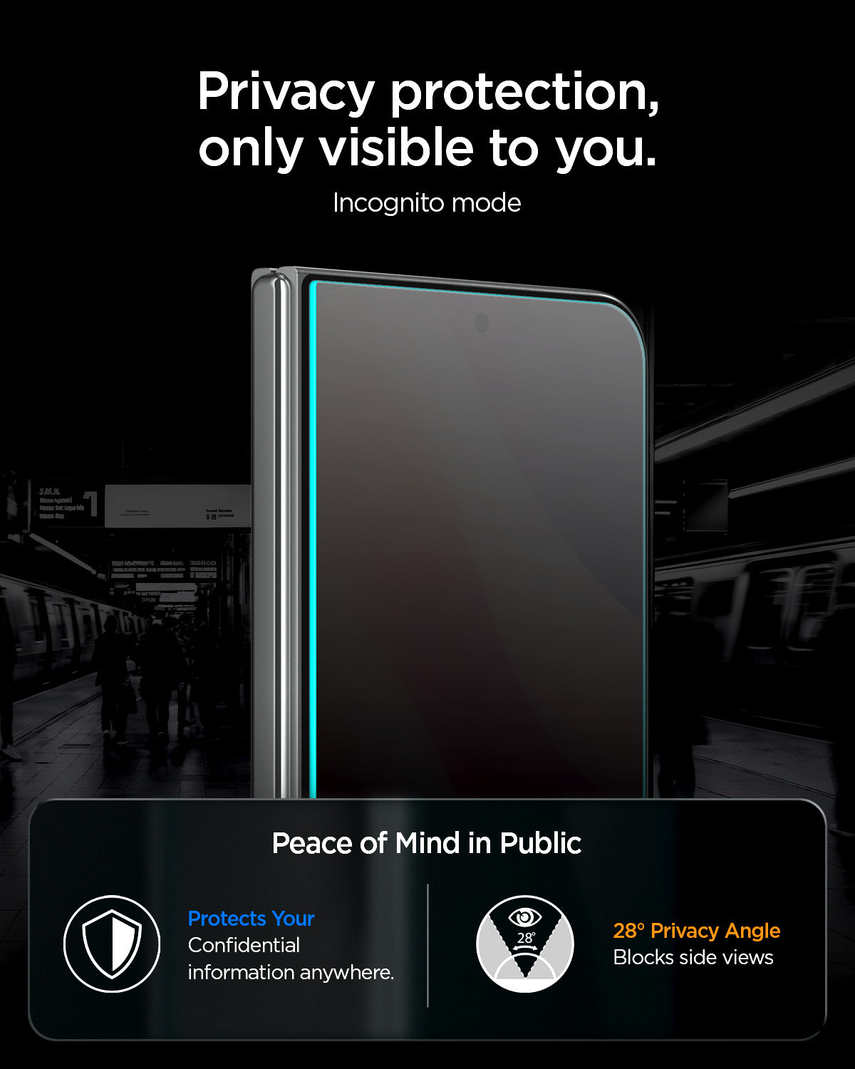 Glas + Applikator für iPhone Duo, Spigen Glas.tR EZ Fit Pro (AC) Privacy 1-Pack (7/15)