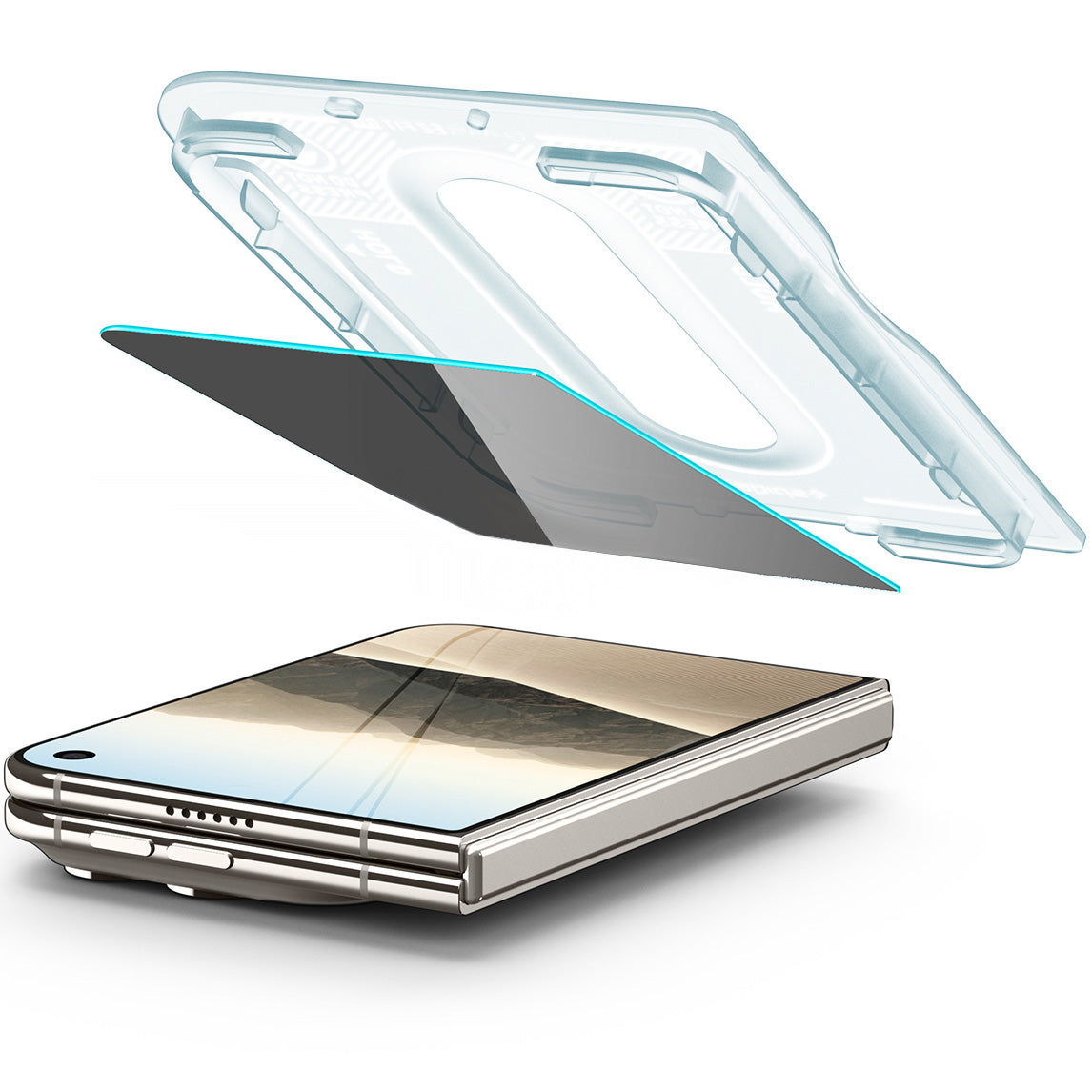 Glas + Applikator für iPhone Duo, Spigen Glas.tR EZ Fit Pro (AC) Privacy 1-Pack (15/15)