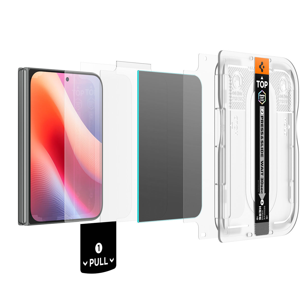 Glas + Applikator für iPhone Duo, Spigen Glas.tR EZ Fit Pro (AC) Privacy 2-Pack (11/15)