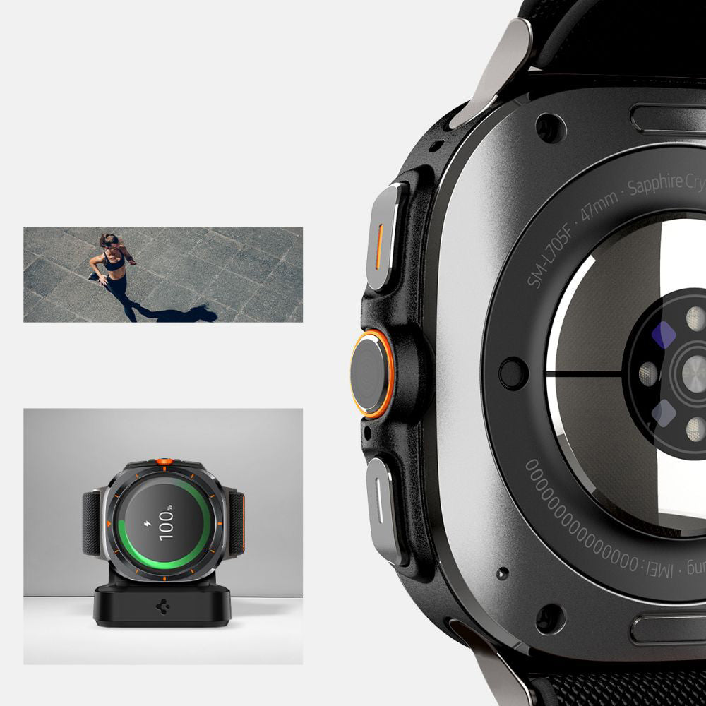 Armband für Galaxy Watch Ultra 2 / Ultra, Spigen Lite Fit, Schwarz