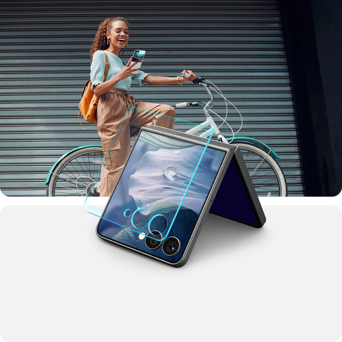 Glas für die Handyhülle für Galaxy Z Flip8 / Flip7, Spigen Glas.tR EZ Fit, Transparent