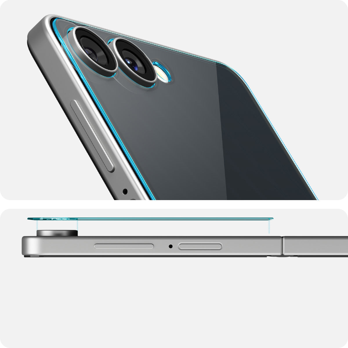 Glas für die Handyhülle für Galaxy Z Flip8 / Flip7, Spigen Glas.tR EZ Fit, Transparent