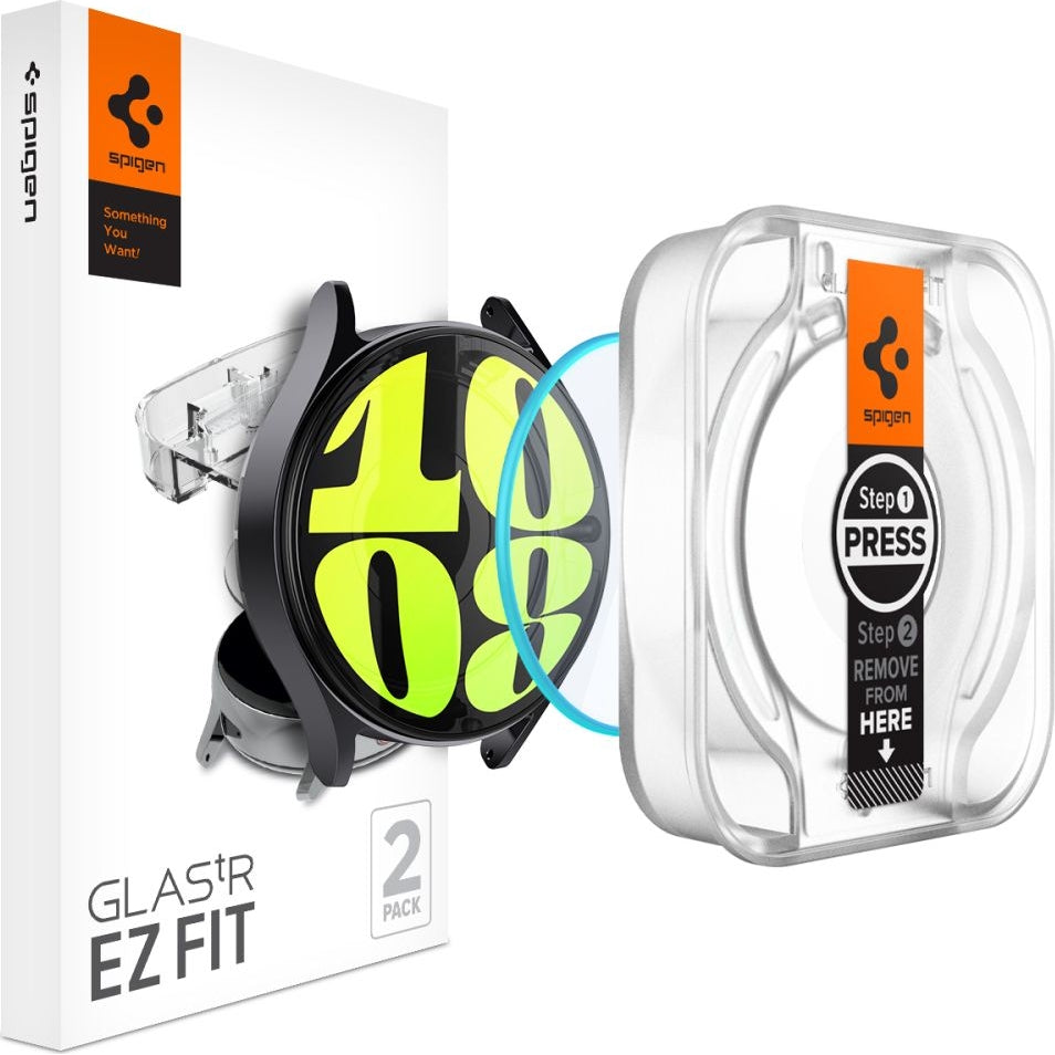 Glas für die Schutzhülle für Galaxy Watch 7 44mm, Spigen Glas.tR EZ Fit 2-Pack