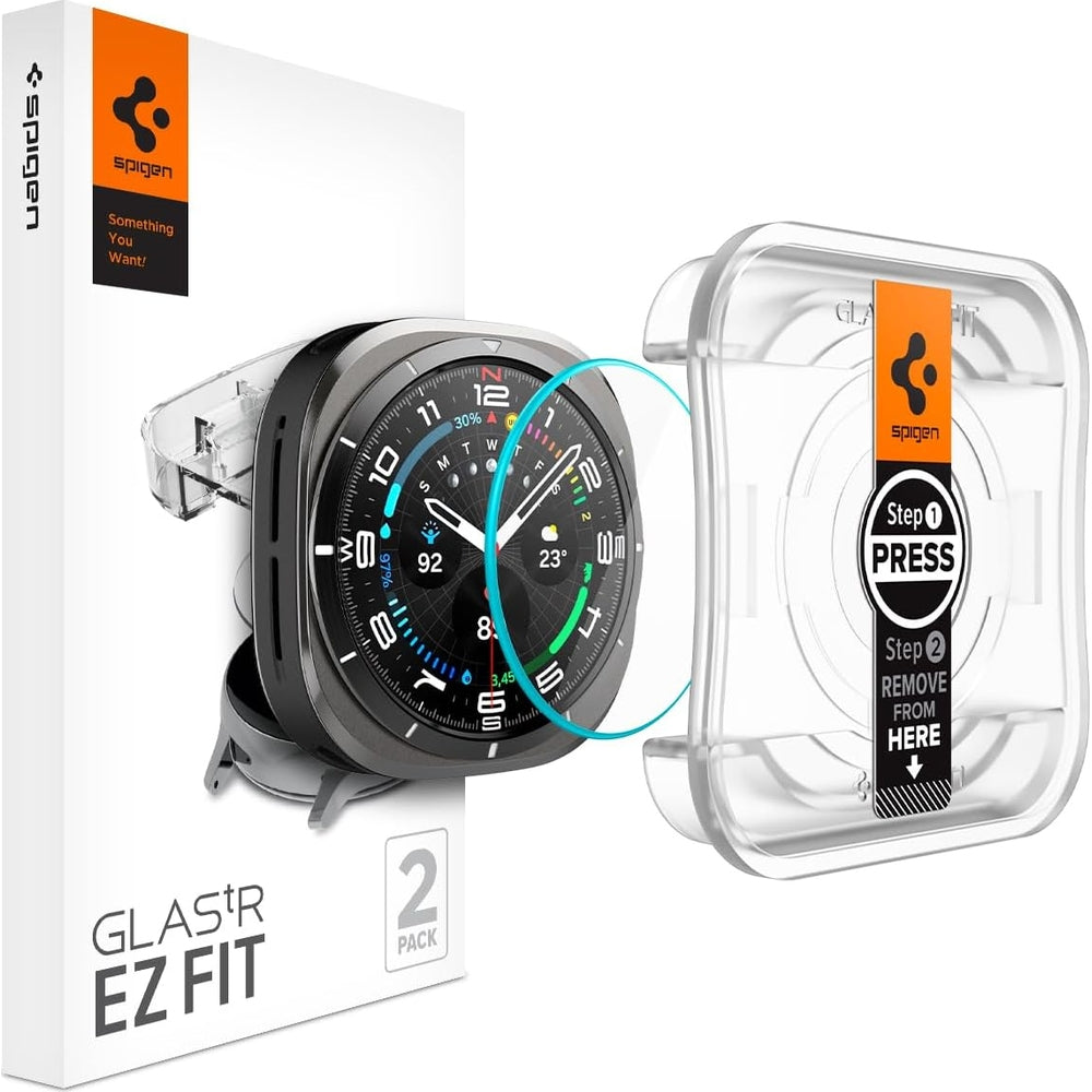 Glas für die Schutzhülle für Galaxy Watch Ultra 2 / 1, Spigen Glas.tR EZ Fit 2-Pack