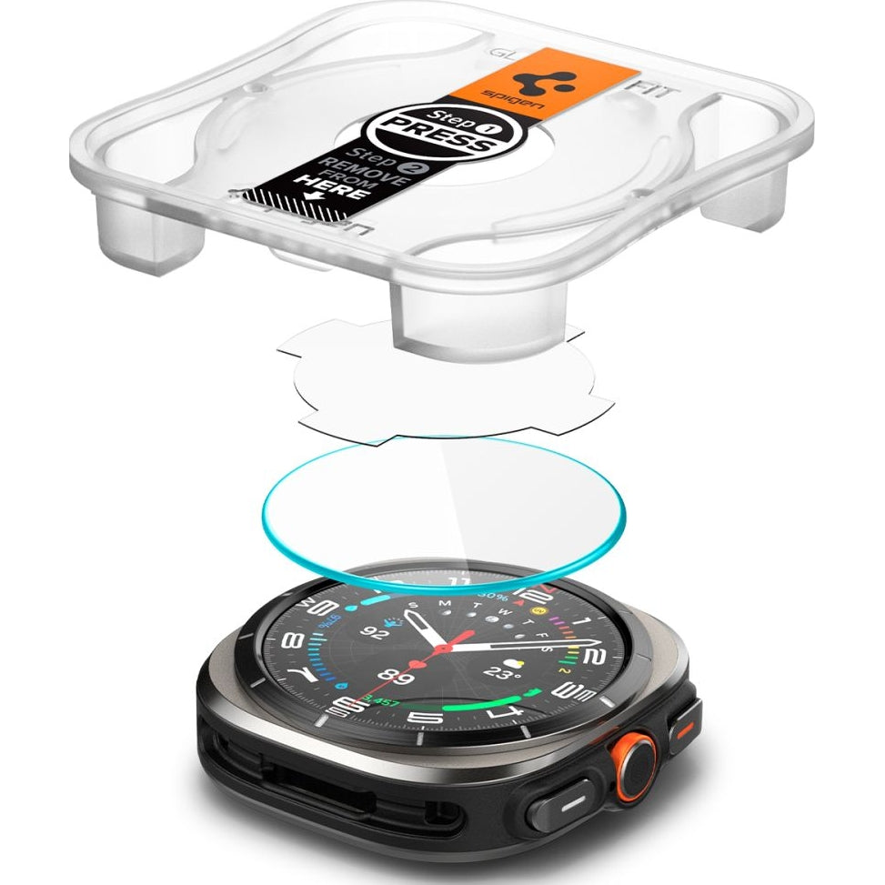 Glas für die Schutzhülle für Galaxy Watch Ultra 2 / 1, Spigen Glas.tR EZ Fit 2-Pack