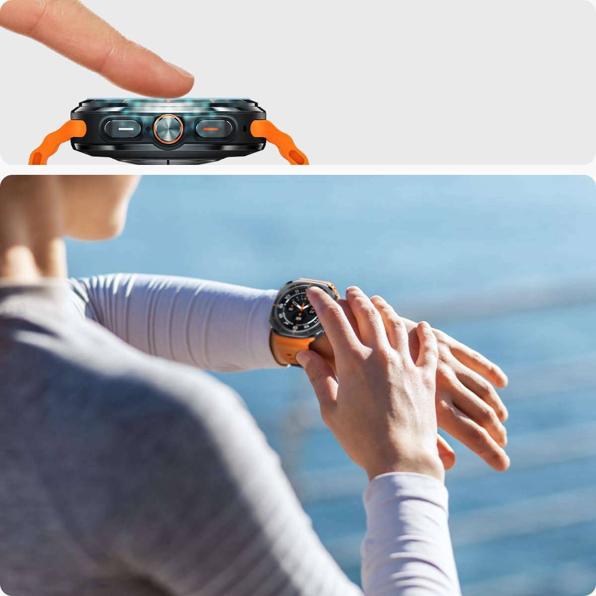 Glas für die Schutzhülle für Galaxy Watch Ultra 2 / 1, Spigen Glas.tR EZ Fit 2-Pack