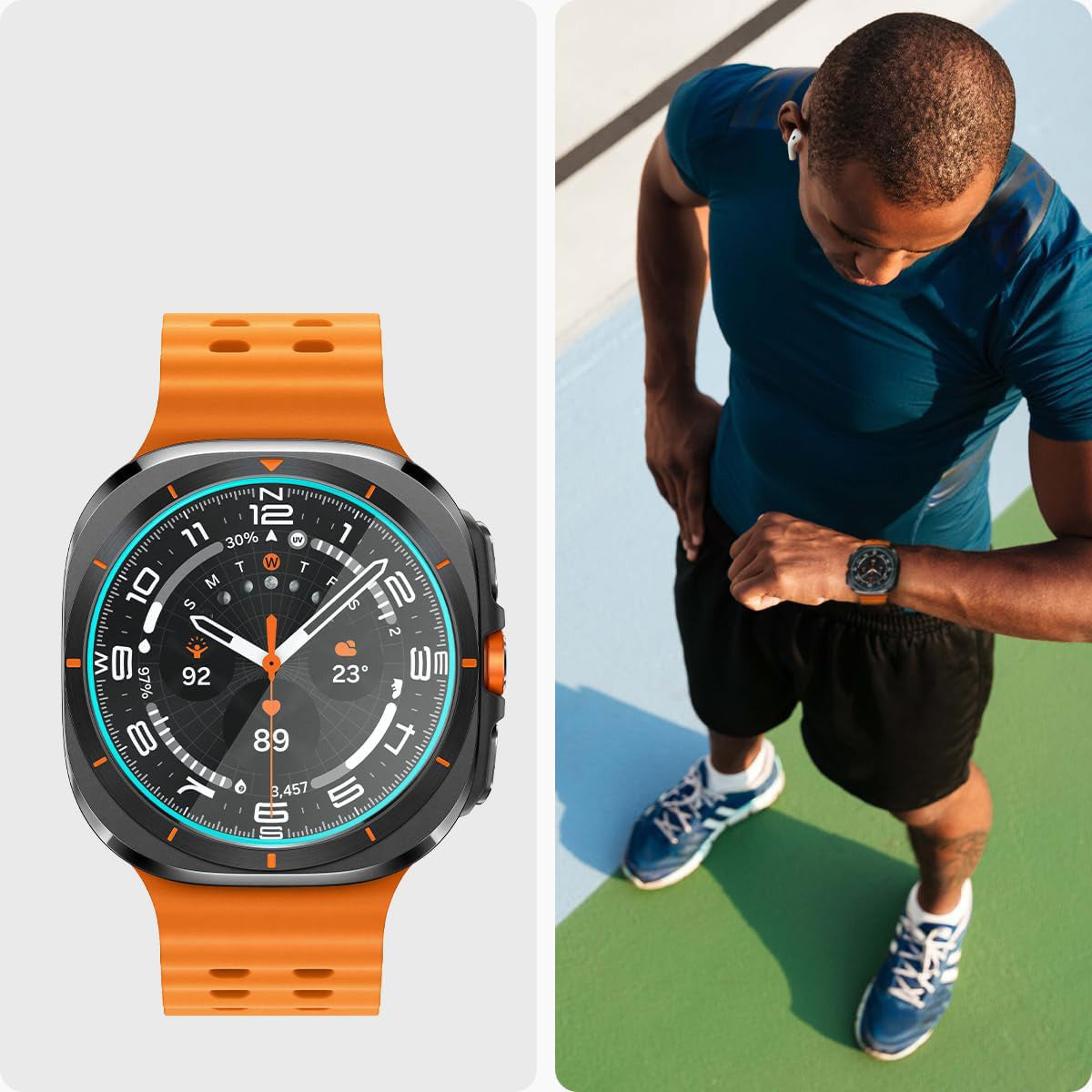 Glas für die Schutzhülle für Galaxy Watch Ultra 2 / 1, Spigen Glas.tR EZ Fit 2-Pack