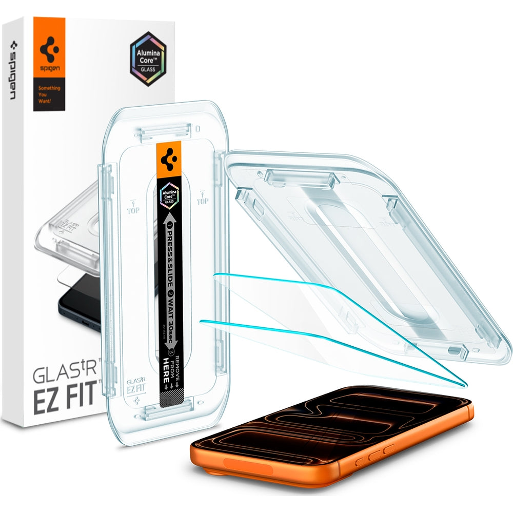 Glas + Applikator für iPhone 17 Pro Max / 16 Pro Max, Spigen Glas.tR EZ Fit 2-Pack (AC)
