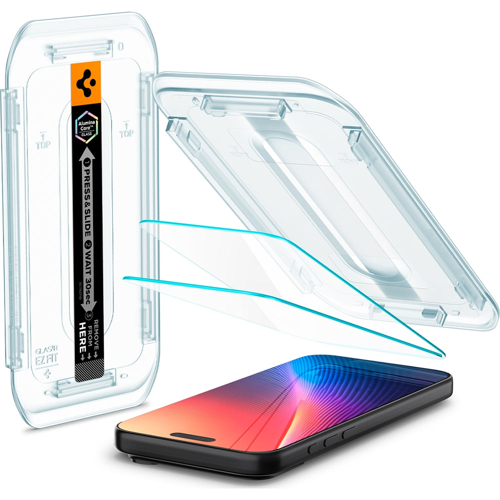 Glas + Applikator für iPhone 17 Pro Max / 16 Pro Max, Spigen Glas.tR EZ Fit 2-Pack (AC)
