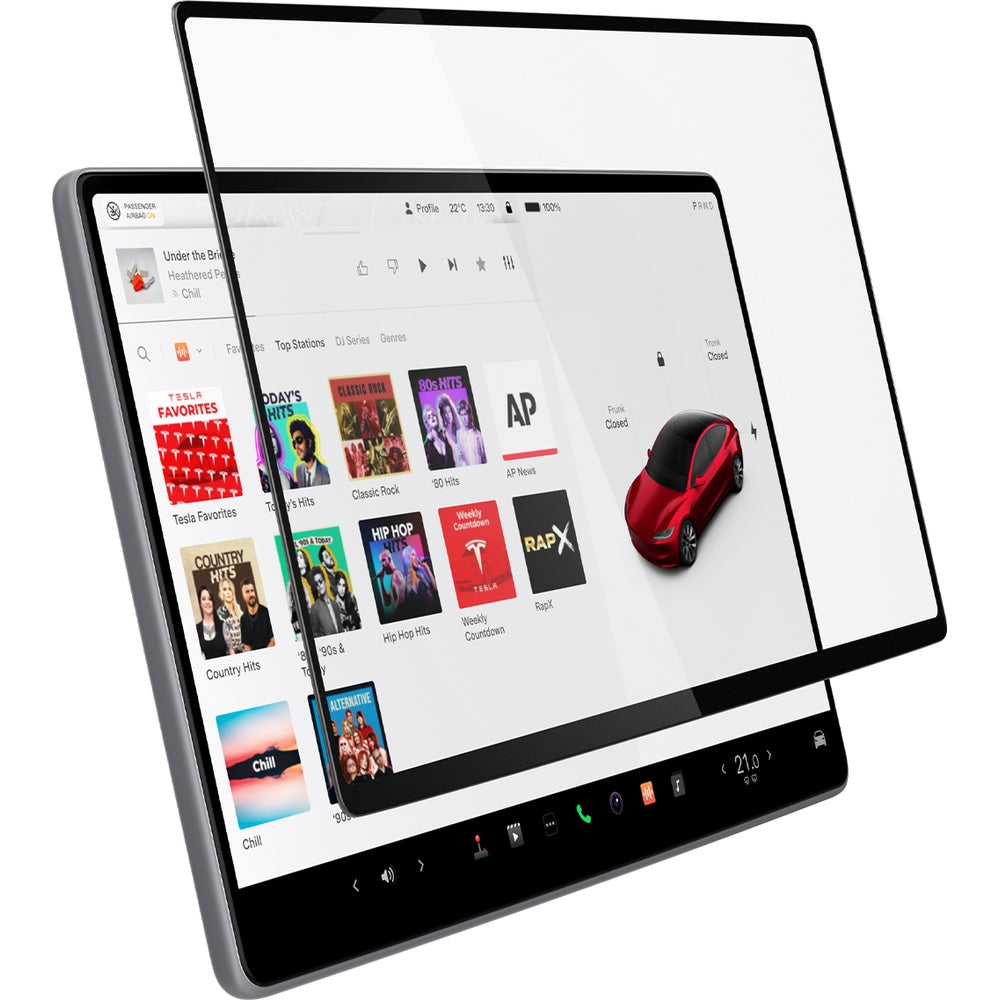 Glas für Tesla Model 3 2024-2026 / Y 2024-26, Spigen Glas.tR EZ Fit FC AC 1-Pack, Schwarzer Rahmen