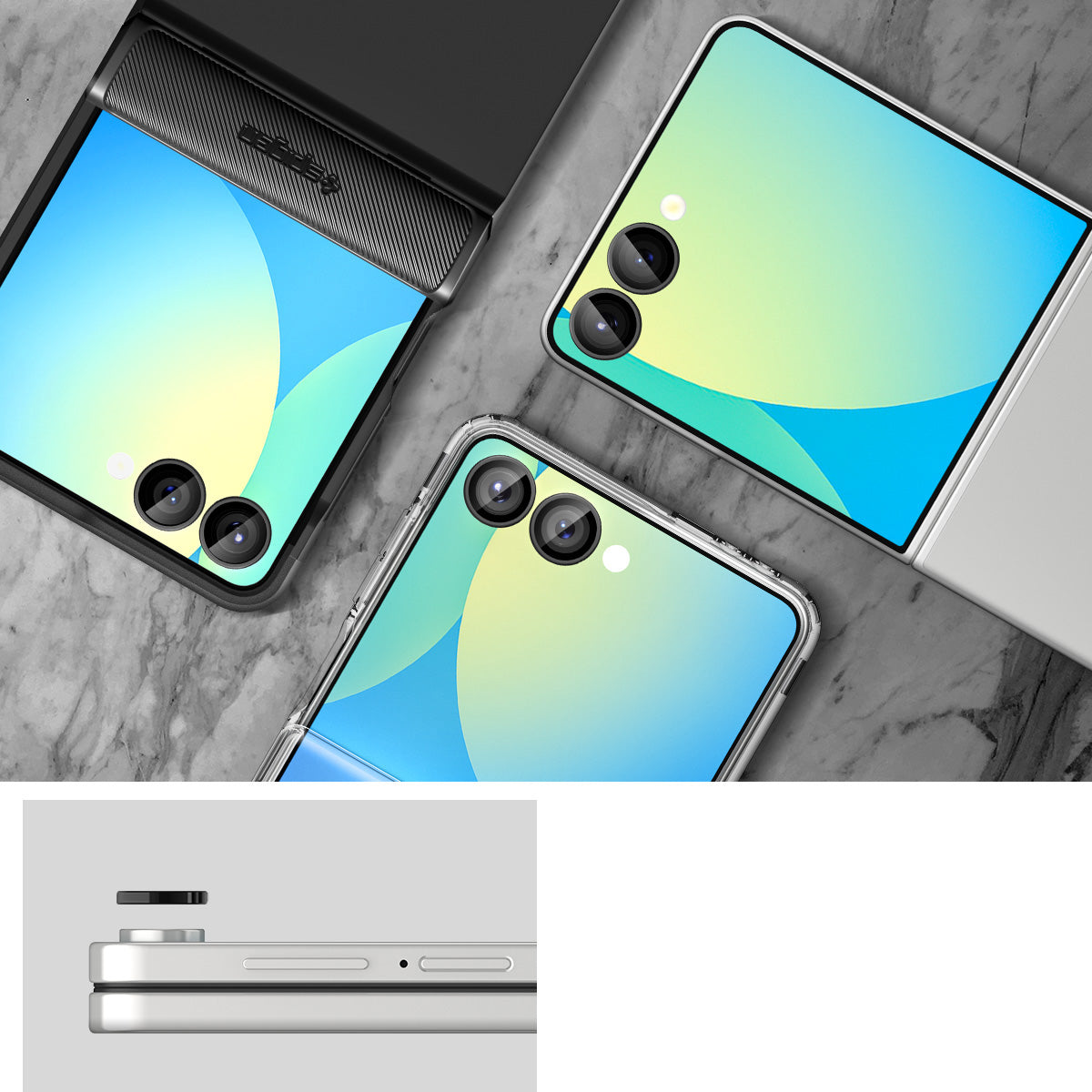 Glas für die Kamera für Galaxy Z Flip8 / Flip7, Spigen Glas.tR EZ Fit Optik Pro 2-Pack, Schwarz