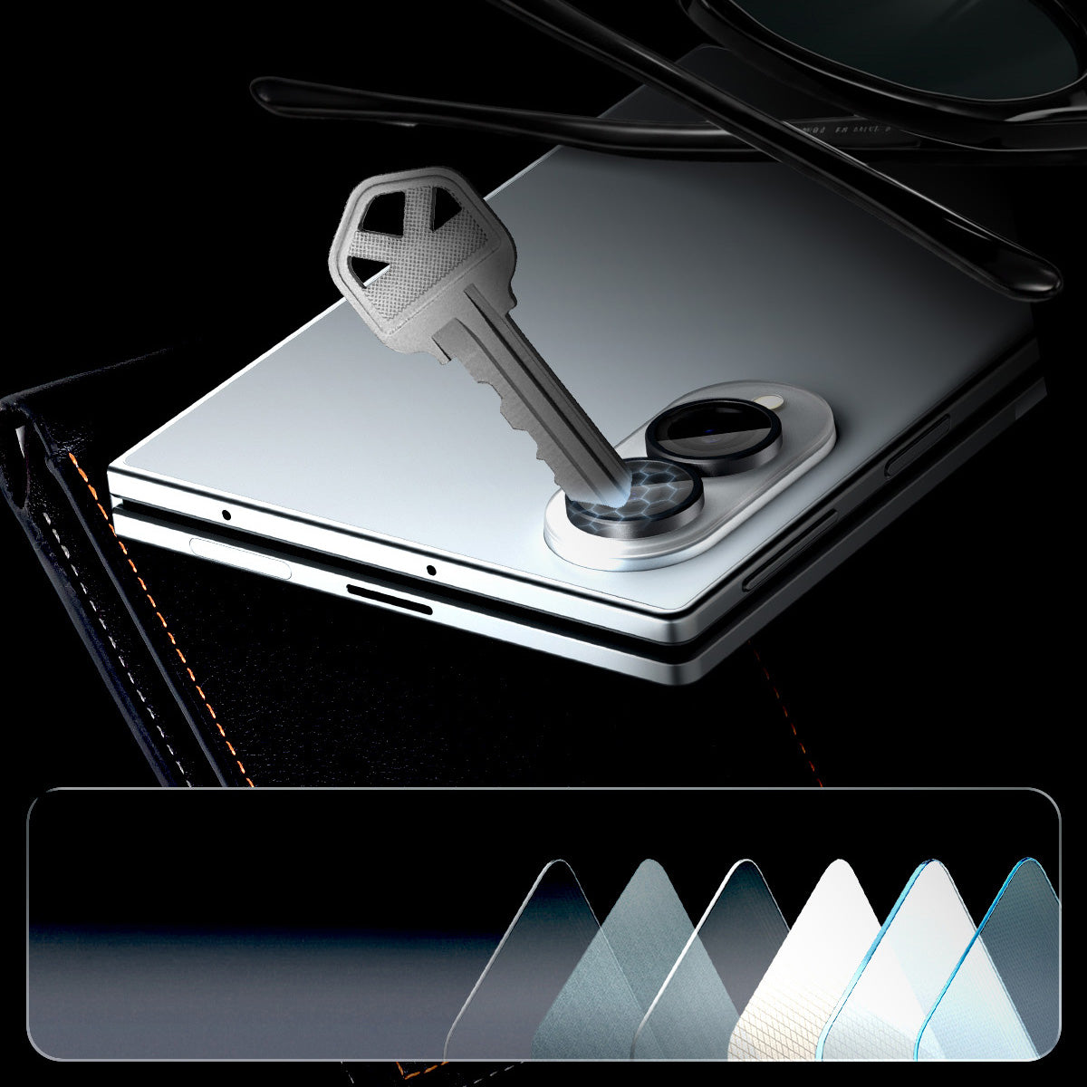 Glas für die Kamera für Galaxy Z Fold8, Spigen Glas.tR EZ Fit Optik Pro 2-Pack, Schwarz