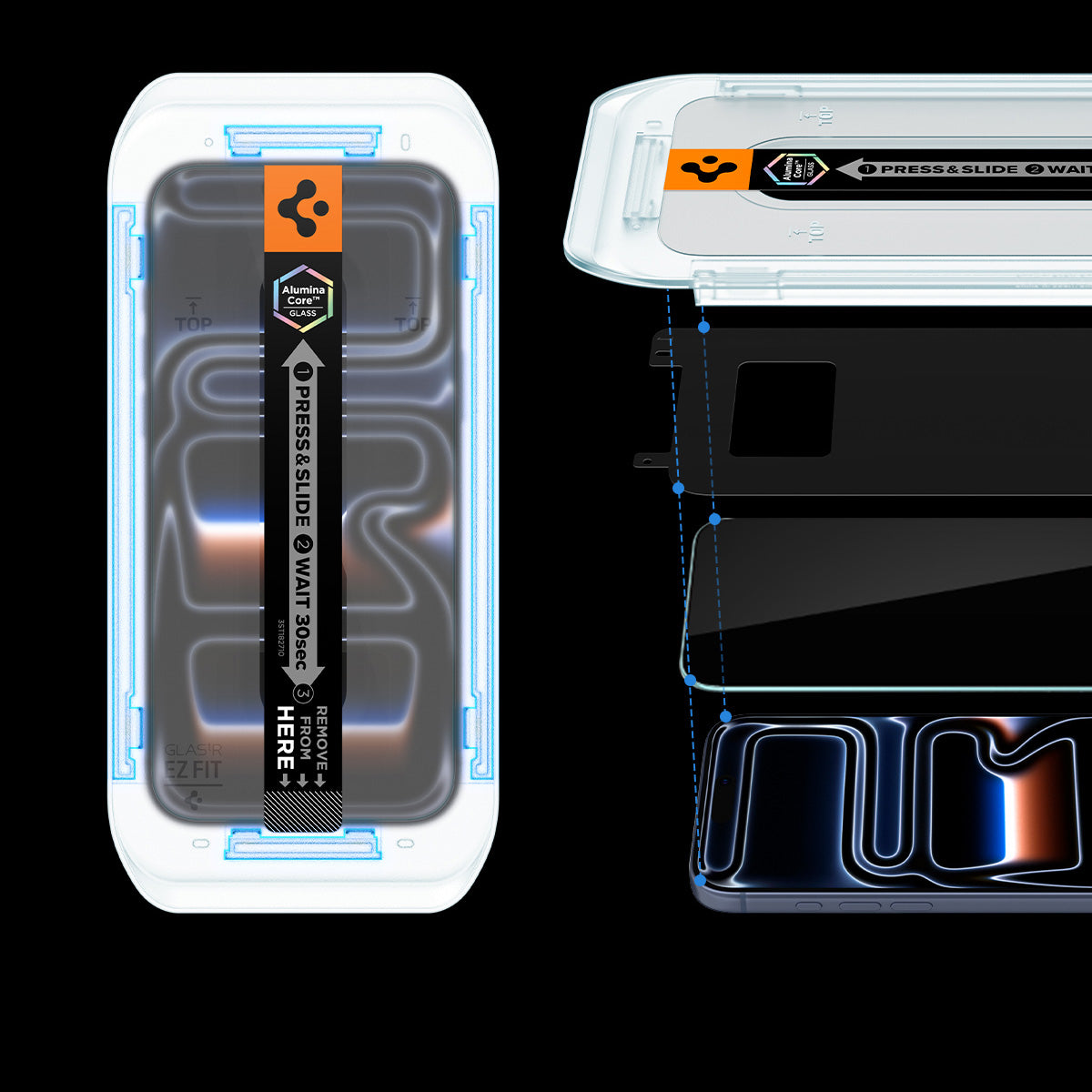 Glas + Applikator für iPhone 17 Pro / 17 / 16 Pro, Spigen Glas.tR EZ Fit Privacy 2-Pack (AC)