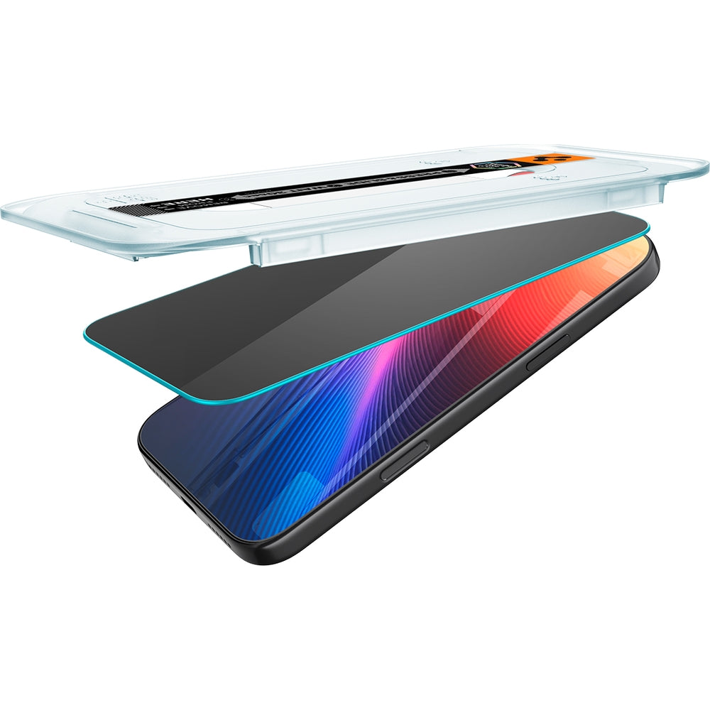 Glas + Applikator für iPhone 17 Pro Max / 16 Pro Max, Spigen Glas.tR EZ Fit Privacy 2-Pack (AC)
