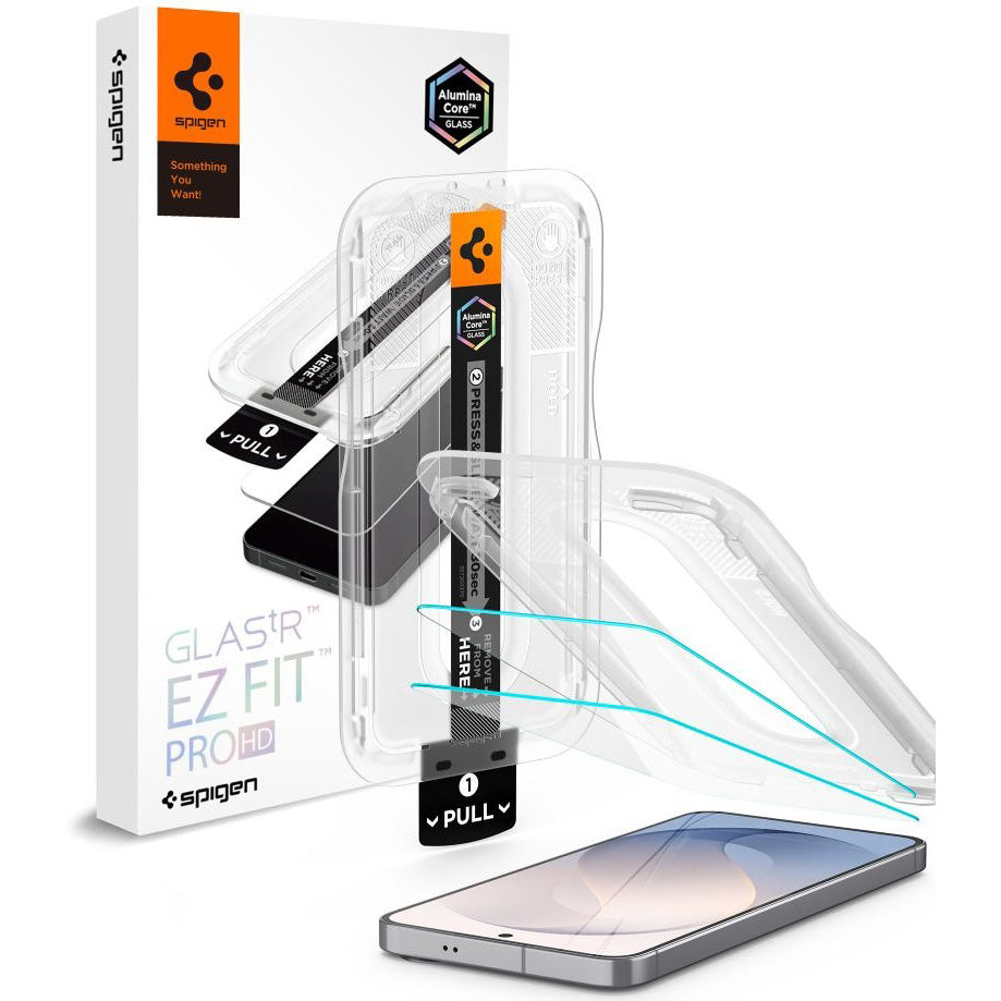 Glas + Applikator für Samsung Galaxy S26 FE, Spigen Glas.tR EZ Fit Pro 2-Pack (AC)