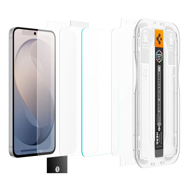 Glas + Applikator für Samsung Galaxy S26 FE, Spigen Glas.tR EZ Fit Pro 2-Pack (AC)