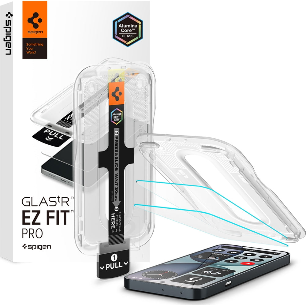 Glas + Applikator für Nothing Phone 4a, Spigen Glas.tR EZ Fit Pro 2-Pack (AC)