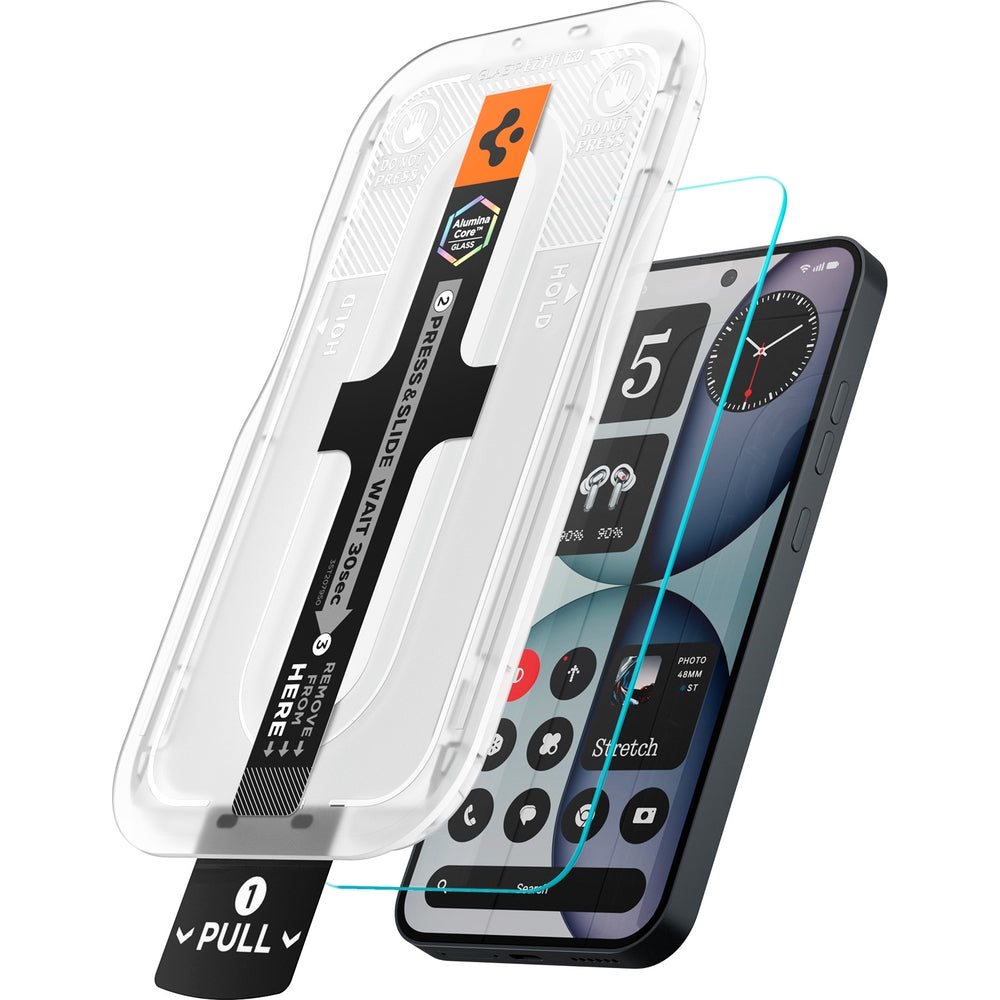 Glas + Applikator für Nothing Phone 4a, Spigen Glas.tR EZ Fit Pro 2-Pack (AC)