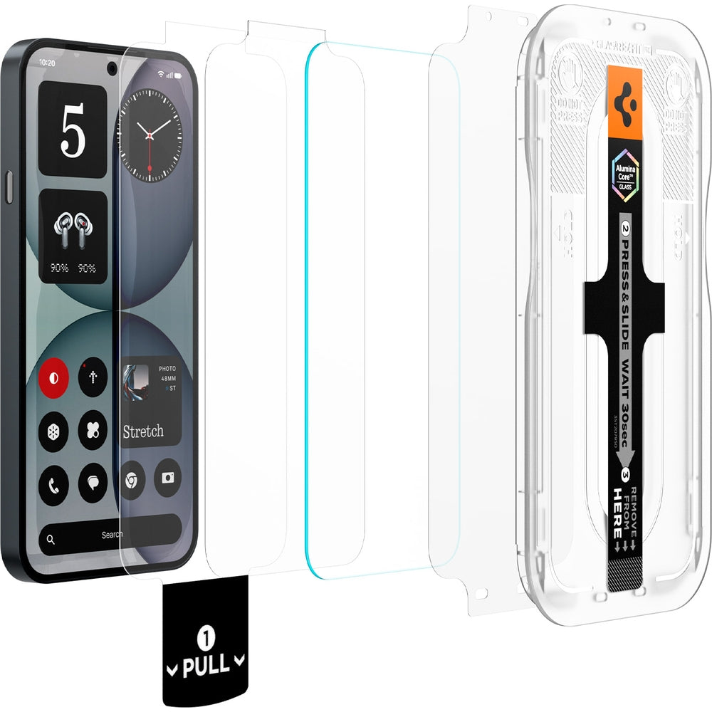 Glas + Applikator für Nothing Phone 4a, Spigen Glas.tR EZ Fit Pro 2-Pack (AC)