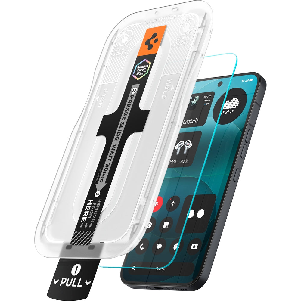 Glas + Applikator für Nothing Phone 4a Pro, Spigen Glas.tR EZ Fit Pro 2-Pack (AC)