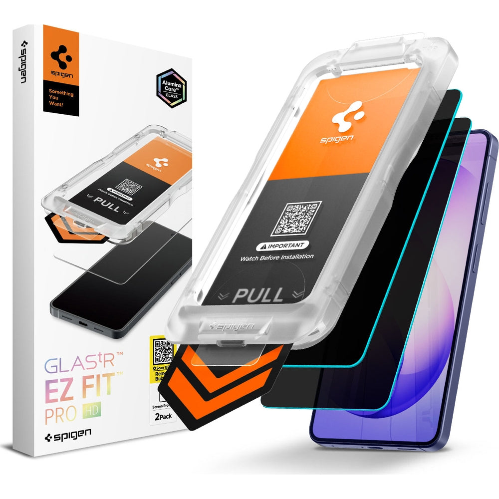 Glas + Applikator für Galaxy S26 Plus, Spigen Glas.tR EZ Fit Pro (AC) Privacy 2-Pack