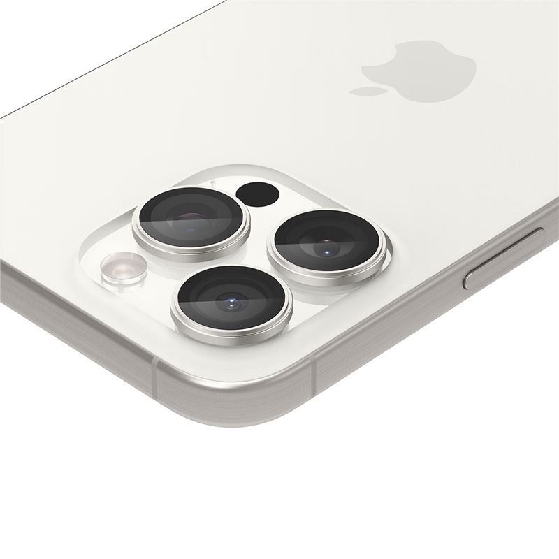 Glas für die Kamera für iPhone 15 Pro / 15 Pro Max, Spigen Glas.tR Ez Fit Optik Pro 2-Pack, Schwarz-Weiß