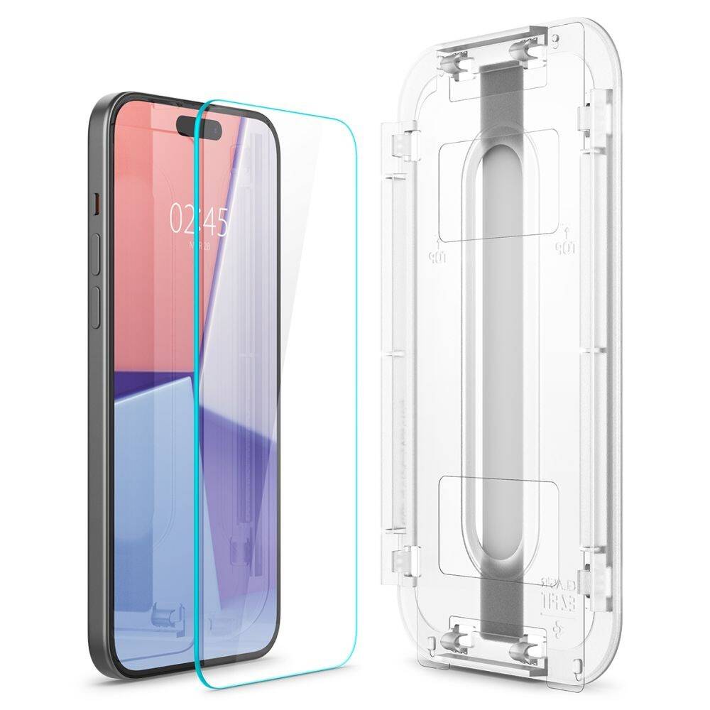 Glas für die Schutzhülle für iPhone 15 / 16, Spigen Glas.tR EZ Fit 1-Pack