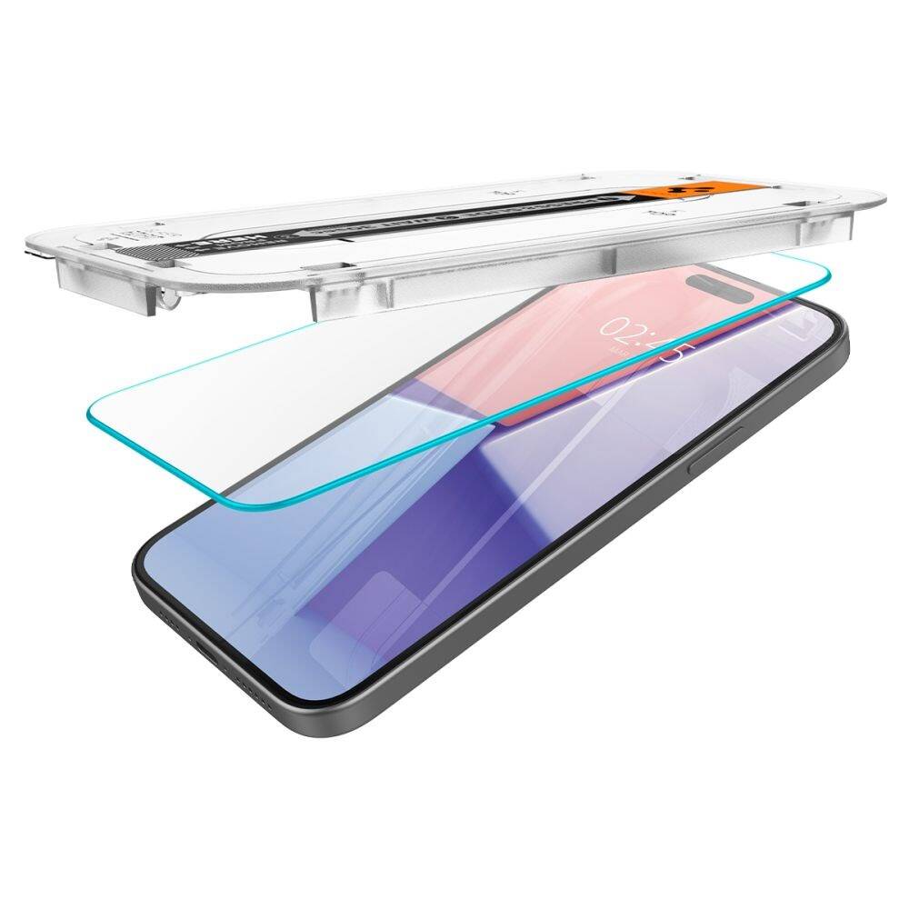 Glas für die Schutzhülle für iPhone 15 / 16, Spigen Glas.tR EZ Fit 1-Pack