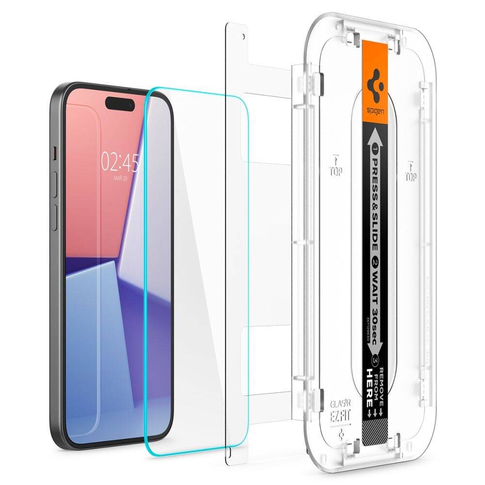 Glas für die Schutzhülle für iPhone 15 Plus / 16 Plus, Spigen Glas.tR EZ Fit 1-Pack