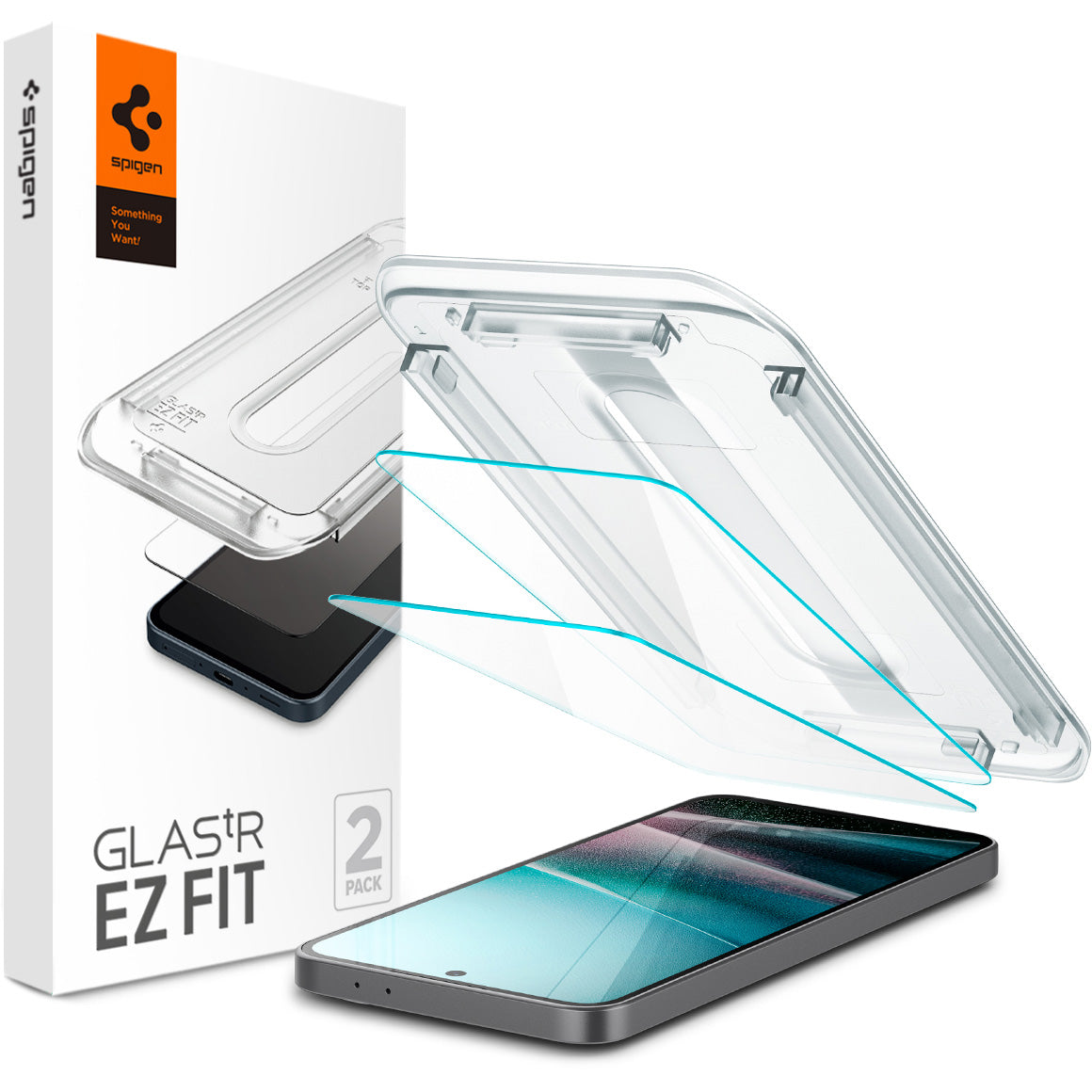 Glas + Applikator für Galaxy A37 5G / A36 5G, Spigen Glas.tR EZ Fit 2-Pack
