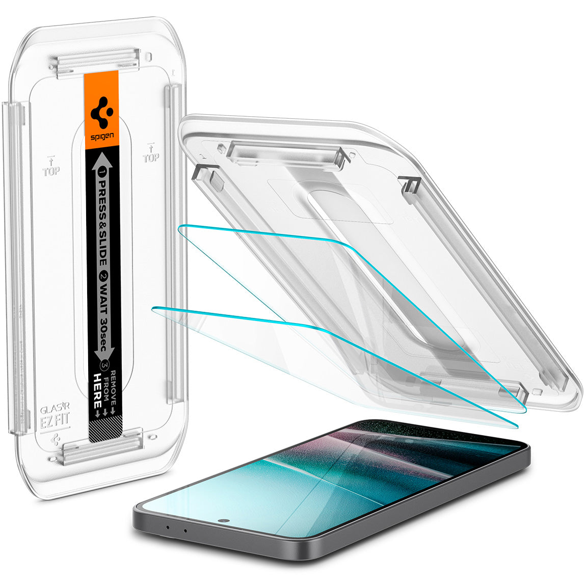 Glas + Applikator für Galaxy A37 5G / A36 5G, Spigen Glas.tR EZ Fit 2-Pack