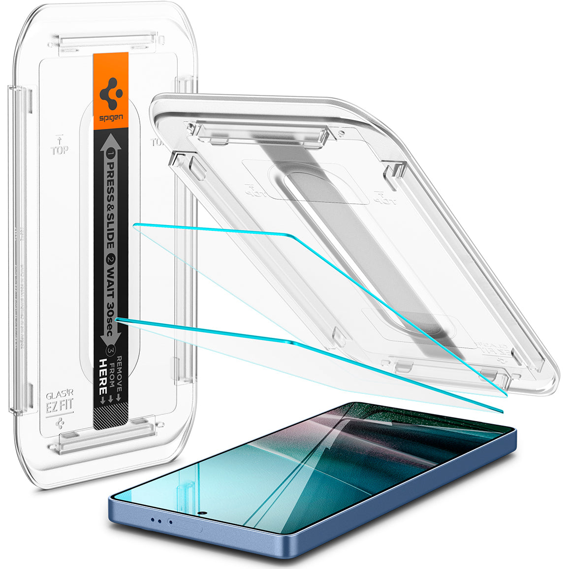 Glas + Applikator für Galaxy S25 Ultra, Spigen Glas.tR EZ Fit 2-Pack