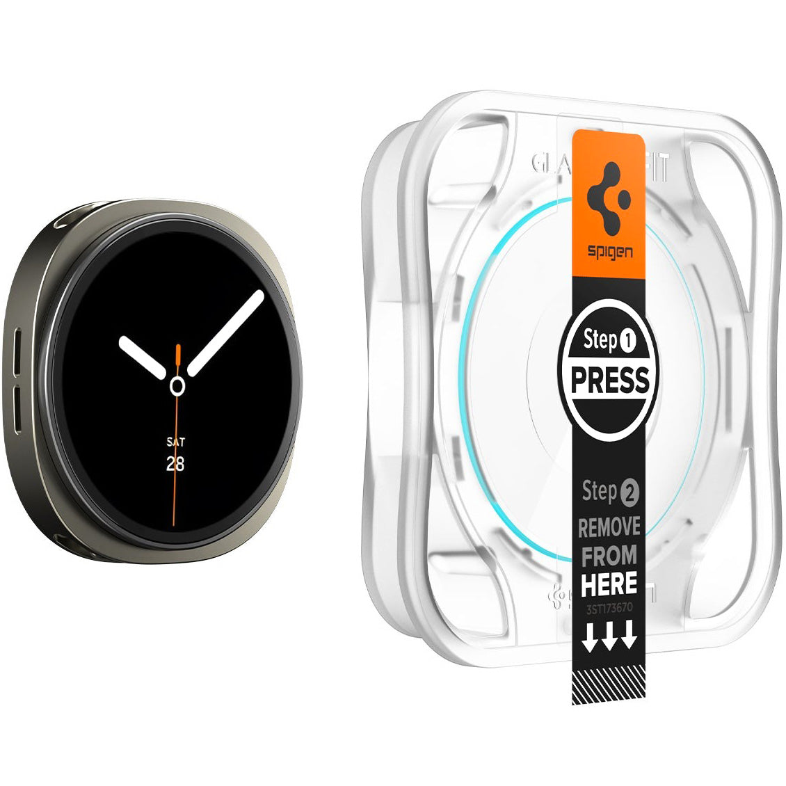 Glas für die Schutzhülle für Galaxy Watch 9 / 8 44mm, Spigen Glas.tR EZ Fit 2-Pack