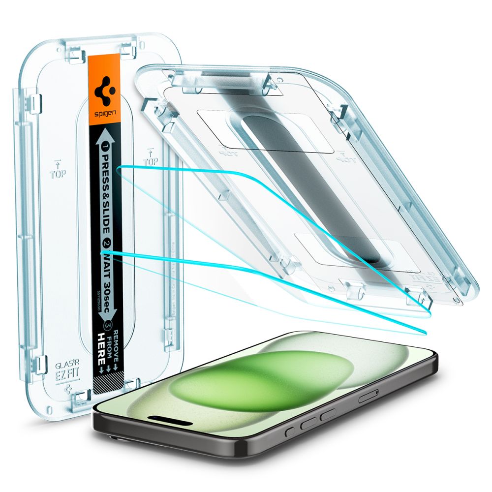 Glas für die Schutzhülle für iPhone 15 Plus / 16 Plus, Spigen Glas.tR EZ Fit 2-Pack