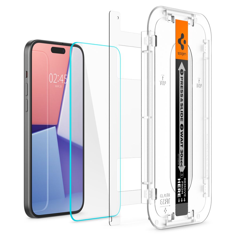 Glas für die Schutzhülle für iPhone 15 Plus / 16 Plus, Spigen Glas.tR EZ Fit 2-Pack