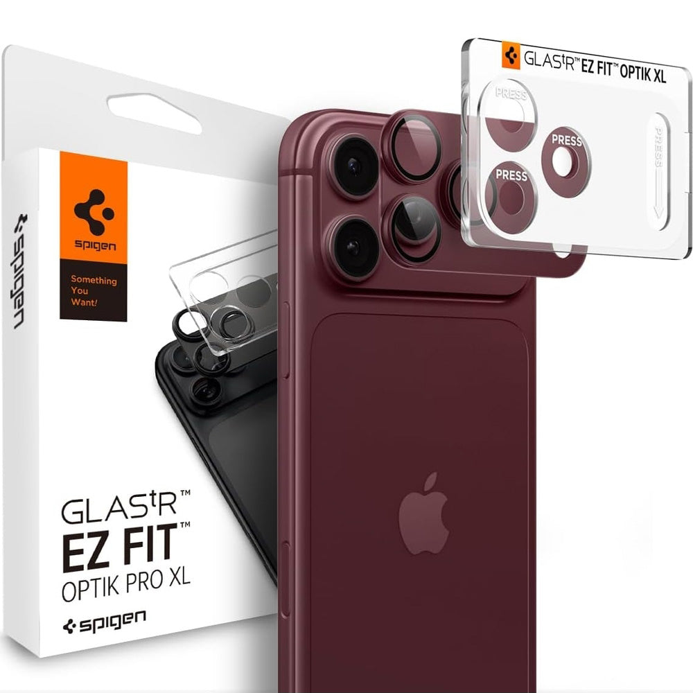 Glas für die Kamera für iPhone 18 Pro Max, Spigen Glas.tR Ez Fit Optik Pro XL 1-Pack, Rotwein (1/15)