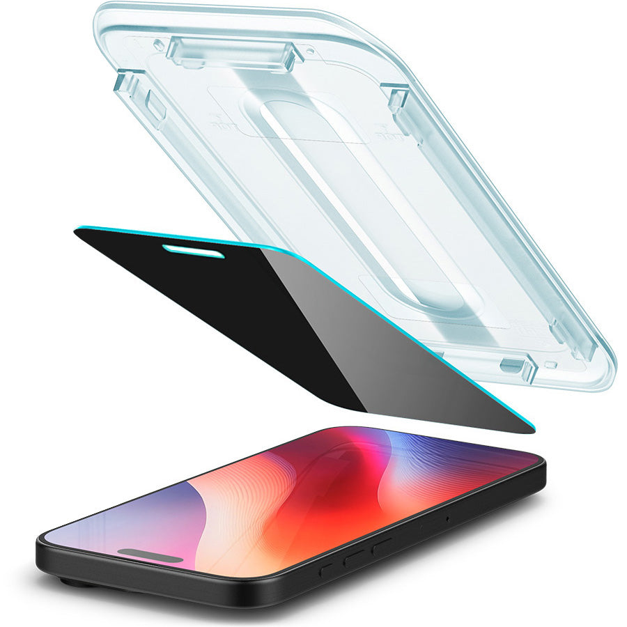 Glas für die Schutzhülle für iPhone 16 Pro, Spigen Glas.tR EZ Fit Privacy 1-Pack