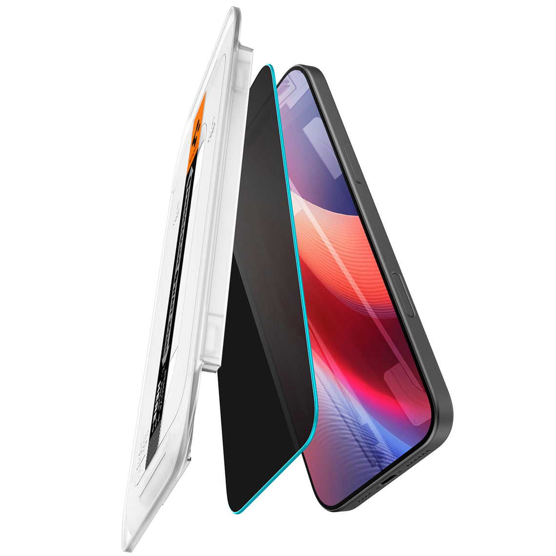 Glas für die Schutzhülle für iPhone 16 Pro, Spigen Glas.tR EZ Fit Privacy 1-Pack
