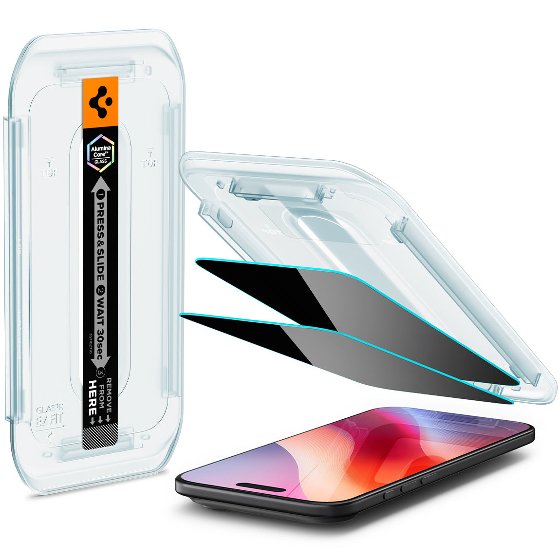 Glas + Applikator für iPhone Air, Spigen Glas.tR EZ Fit Privacy 2-Pack (AC)