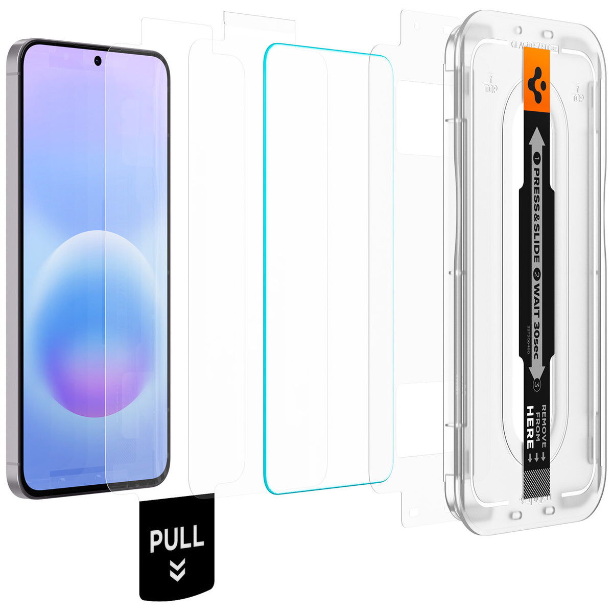 Glas + Applikator für Galaxy A57 5G, Spigen Glas.tR EZ Fit Pro 2-Pack